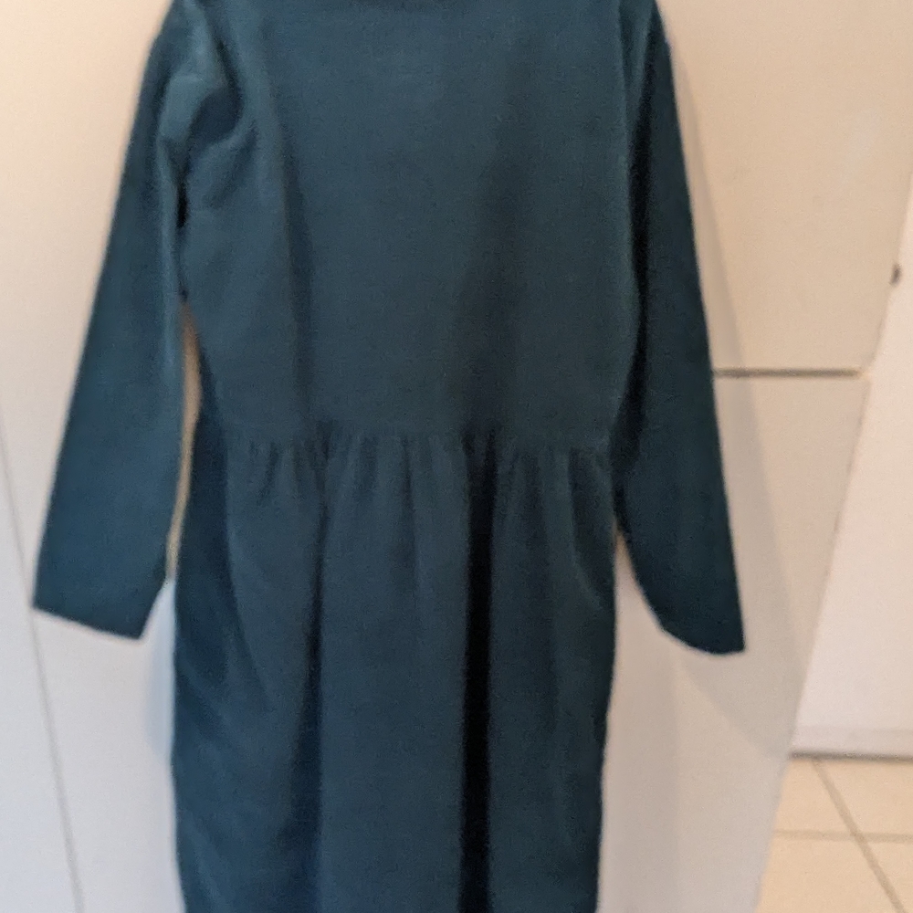 Vintage Tickets Brand Women's Long Sleeve Datk Teal Corduroy Dress Sz 15/16 - Picture 5 of 5